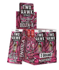 Delta 8 THC Vape Cartridge With D10 + Thc-P – Double Bubble – Indica 2G – Two Hawk Hemp Co.