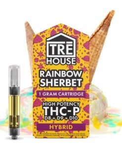 THC-P Cartridge + D8 + D9 + D10 – Rainbow Sherbet – Hybrid 1g